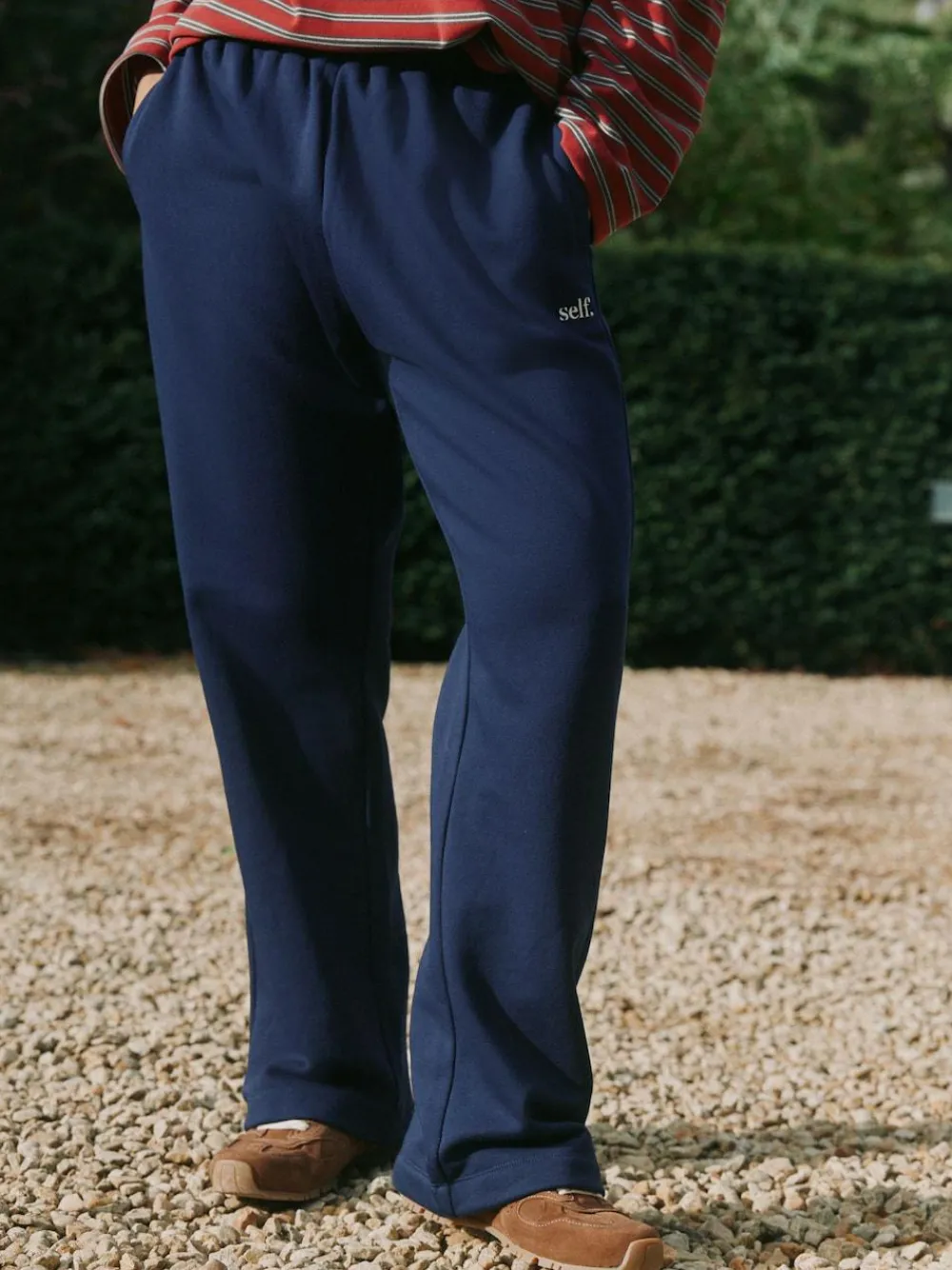 New self. Navy Wide Leg Joggers