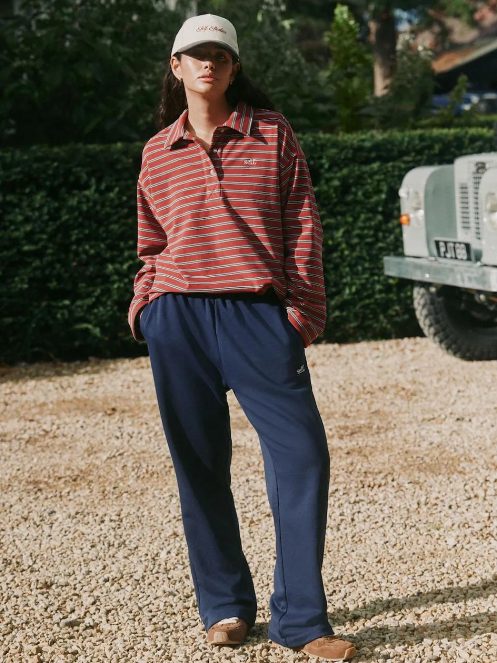 New self. Navy Wide Leg Joggers