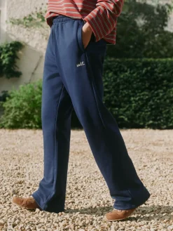 New self. Navy Wide Leg Joggers