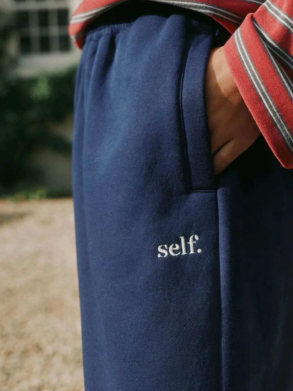 New self. Navy Wide Leg Joggers