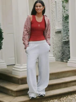 Hot self. Cotton Rib Scoop Neck Vest Red