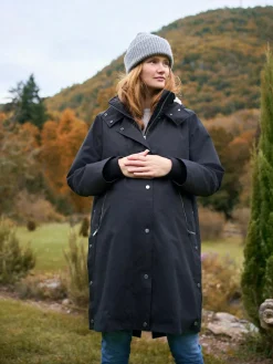 Hot Seraphine 3 in 1 Maternity & Babywearing Parka with Borg Lining Black