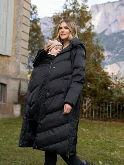 Best Seraphine Long 3-In-1 Maternity & Babywearing Puffa Coat Black
