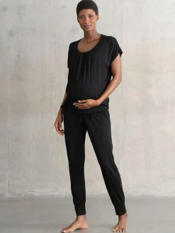 Best Seraphine Maternity & Nursing Hospital Bag Pyjamas 2 Piece Set Black