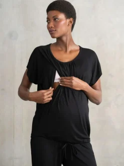 Best Seraphine Maternity & Nursing Hospital Bag Pyjamas 2 Piece Set Black