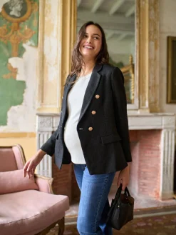 Seraphine Black Maternity Tweed Blazer^Women Coats & Jackets|Coats & Jackets