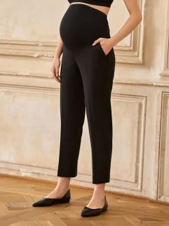 Seraphine Black Overbump Maternity Tailored Premium Tapered Work Trousers^Women Nightwear|Pants