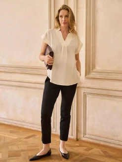 Seraphine Black Petite Overbump Maternity Everyday Work Trouser^Women Pants