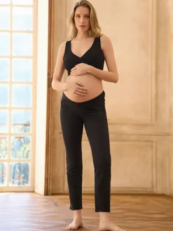 Best Seraphine Premium Organic Underbump Maternity Slim-Fit Jeans Black