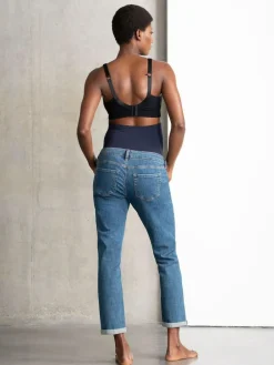 Seraphine Blue Premium Organic Overbump Maternity Relaxed Fit Jeans^Women Jeans|Jeans