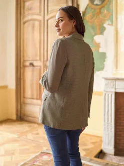 Seraphine Camel & Black Check Tailored Maternity Blazer^Women Coats & Jackets|Coats & Jackets