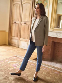 Seraphine Camel & Black Check Tailored Maternity Blazer^Women Coats & Jackets|Coats & Jackets