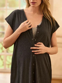 Clearance Seraphine Charcoal Grey Marl Maternity Hospital Bag Birthing Gown