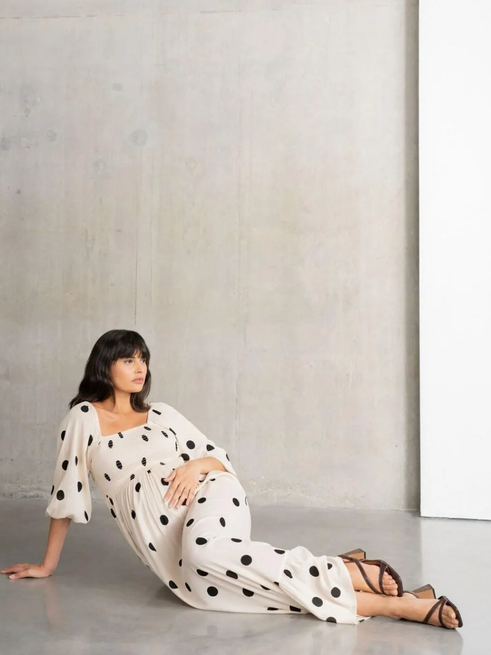 Seraphine Cream Maternity Maxi Dress^Women Maxi Dresses