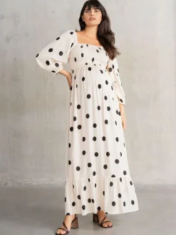 Seraphine Cream Maternity Maxi Dress^Women Maxi Dresses