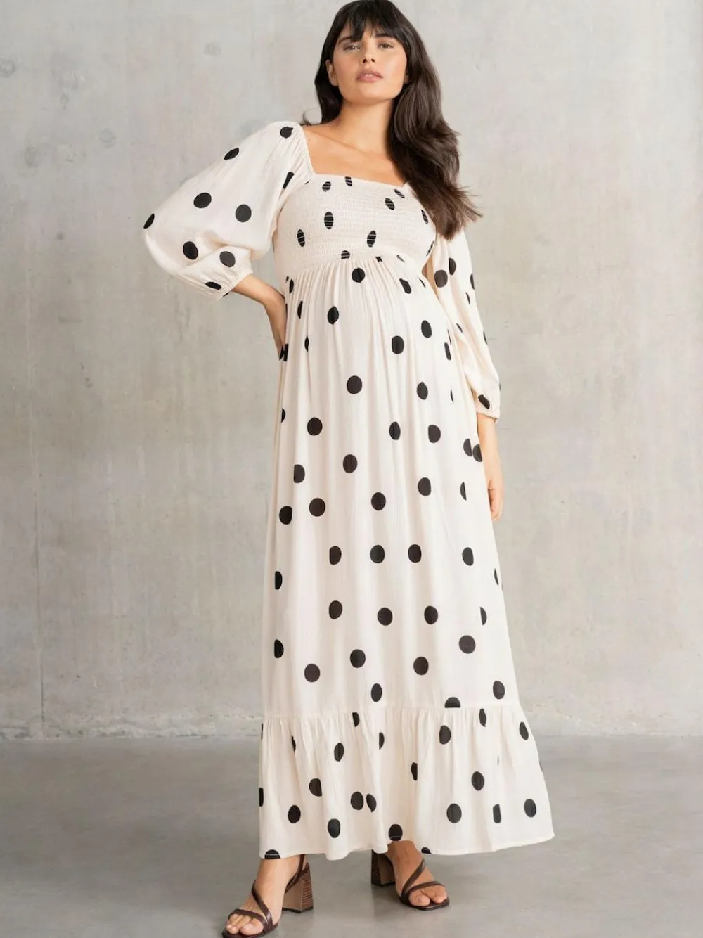Seraphine Cream Maternity Maxi Dress^Women Maxi Dresses
