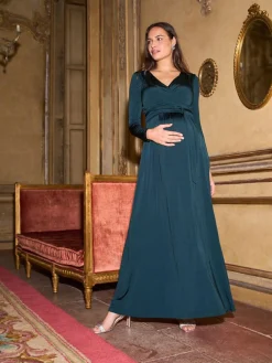 Seraphine Emerald Green Premium Maternity & Nursing Wrap Maxi Dress^Women Occasion Dresses|Maxi Dresses