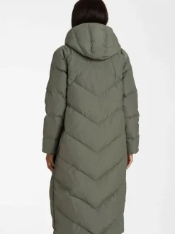 Clearance Seraphine 3-In-1 Long Chevron Puffer Maternity Coat Green