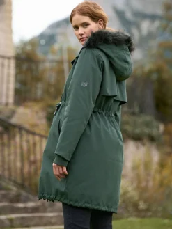 New Seraphine Premium Sub-Zero Down Filled 3-In-1 Maternity & Babywearing Parka Green