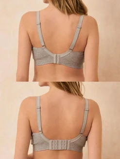Sale Seraphine Grey & Blush Pink Bamboo Soft Seamless Maternity & Nursing Bra 2 Pack Grey & Blush Pink