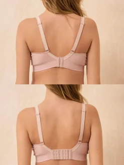Sale Seraphine Grey & Blush Pink Bamboo Soft Seamless Maternity & Nursing Bra 2 Pack Grey & Blush Pink