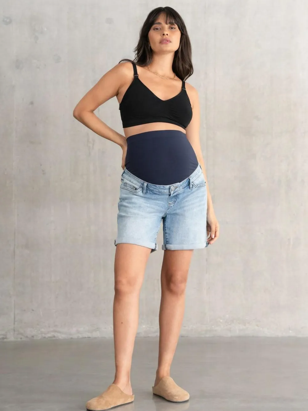 Seraphine Maternity Blue Denim Shorts^Women Shorts