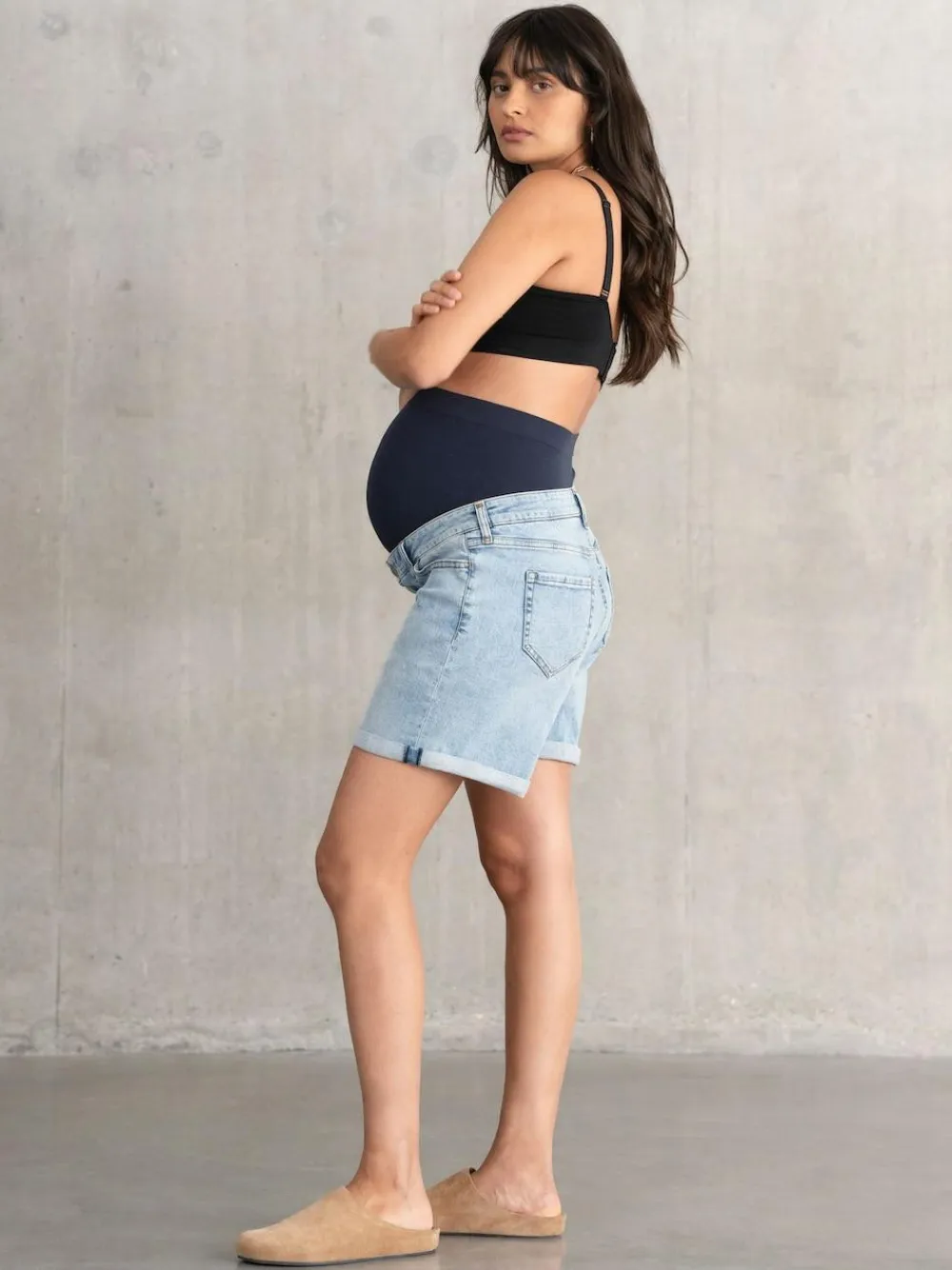 Seraphine Maternity Blue Denim Shorts^Women Shorts