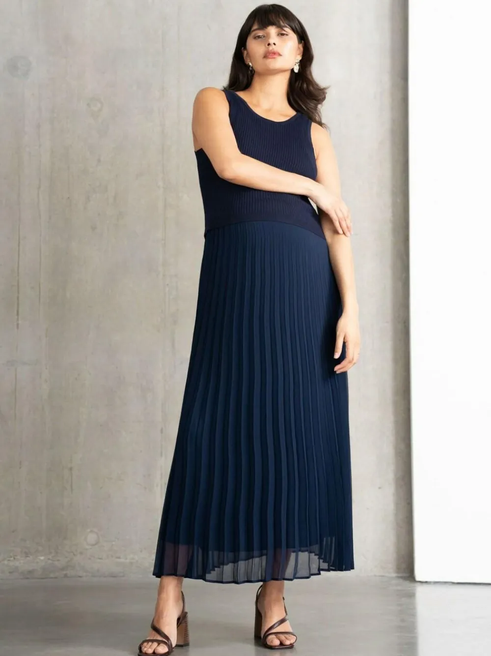Seraphine Maternity Blue Dress with Topper^Women Maxi Dresses