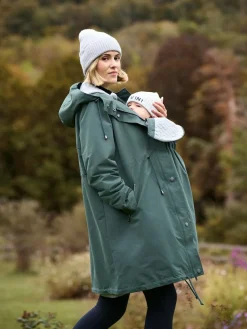 Hot Seraphine Maternity Green Lightweight Parka