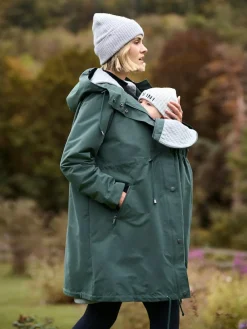 Hot Seraphine Maternity Green Lightweight Parka