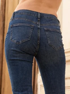 Clearance Seraphine Premium Organic Underbump Maternity Slim-Fit Jeans Mid Blue Wash