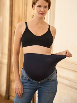 Clearance Seraphine Mid Blue Wash Premium Organic Maternity Overbump Flared Jeans