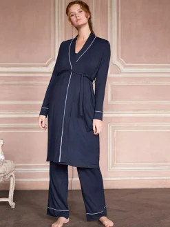 Seraphine Navy & White Maternity & Nursing Nightwear 3 Piece Set^Women Pyjamas|All Night & Lounge