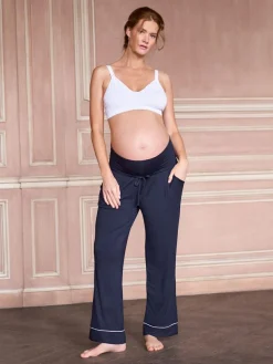 Seraphine Navy & White Maternity & Nursing Nightwear 3 Piece Set^Women Pyjamas|All Night & Lounge