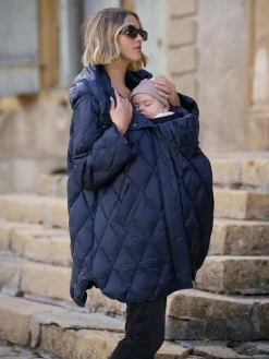 Seraphine Navy Lightweight Quilted 3 in 1 Maternity & Babywearing Coat^Women Coats & Jackets|Coats & Jackets