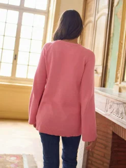 New Seraphine Maternity & Nursing Cross Over Cotton Jumper Pink