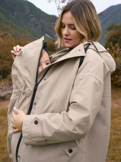 Discount Seraphine 3-In-1 Maternity & Babywearing Raincoat Taupe Grey