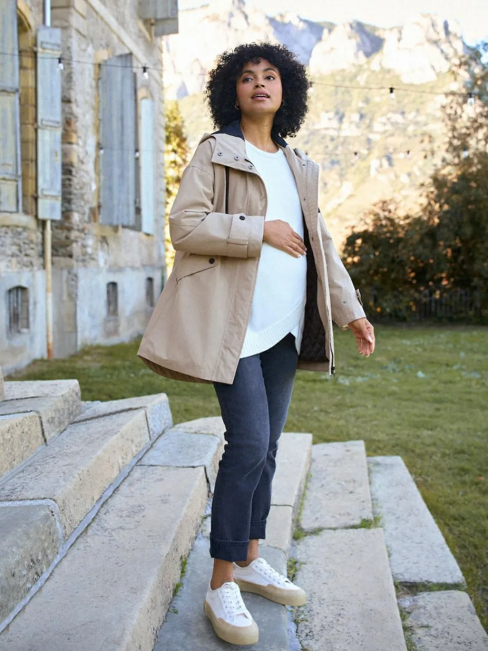 Discount Seraphine 3-In-1 Maternity & Babywearing Raincoat Taupe Grey