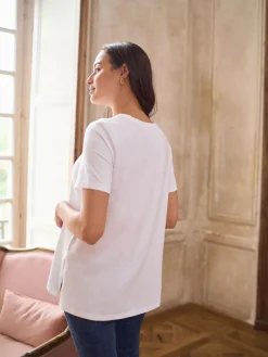 Seraphine Maternity Short Sleeve Cotton Modal T-Shirt White