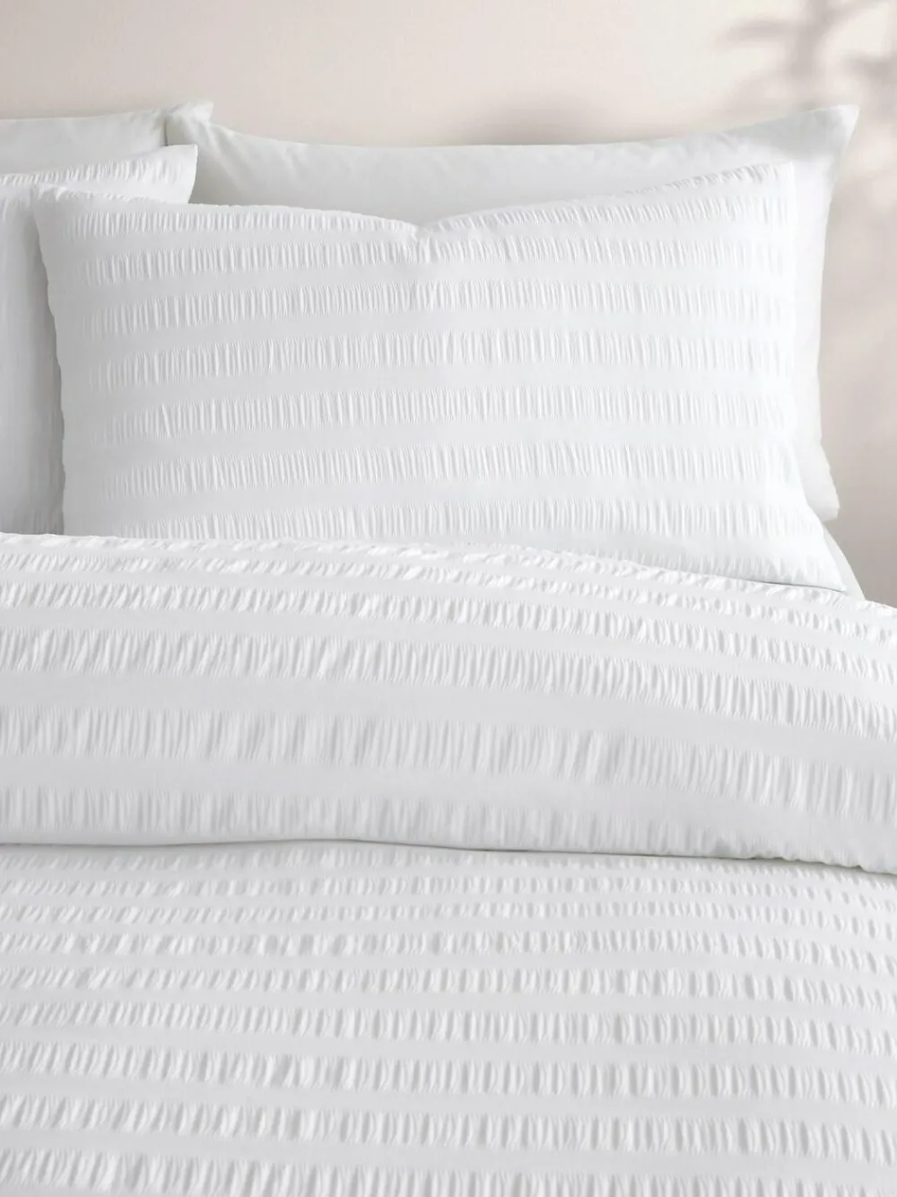 Hot Serene Honley Seersucker Textured Duvet Cover Set White