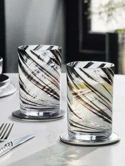 Discount Next Set of 2 Black Confetti Swirl Tumbler Glasses