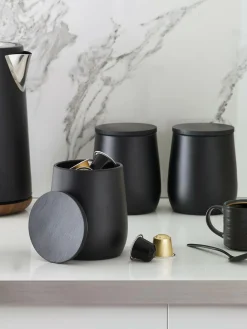 Next Set of 3 Black Moderna Storage Tins^ Storage & Organisation