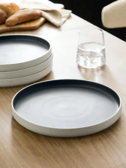 Outlet Next Set of 4 Black Otis Dinner Plates