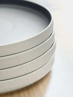 Outlet Next Set of 4 Black Otis Dinner Plates