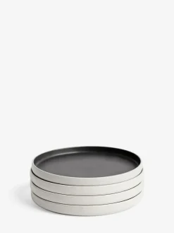 Outlet Next Set of 4 Black Otis Dinner Plates