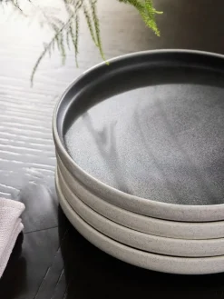 Next Set of 4 Black Otis Side Plates^ Dinner Sets & Pasta Bowls