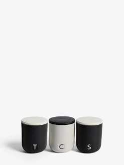 Next Set of 3 Black/Grey Otis Storage Jars^ Storage & Organisation
