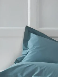 Next Set of 2 Blue Slate Cotton Rich Pillowcases^ Bedsheets & Pillow Cases