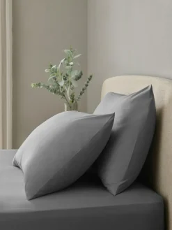 Clearance Next Set of 2 Charcoal Grey Non Iron Simply Soft Housewife Pillowcases