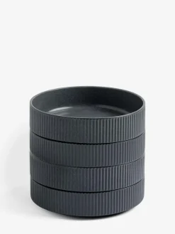 Next Set of 4 Charcoal Grey Stamford Set of 4 Pasta Bowls^ Dinner Sets & Pasta Bowls